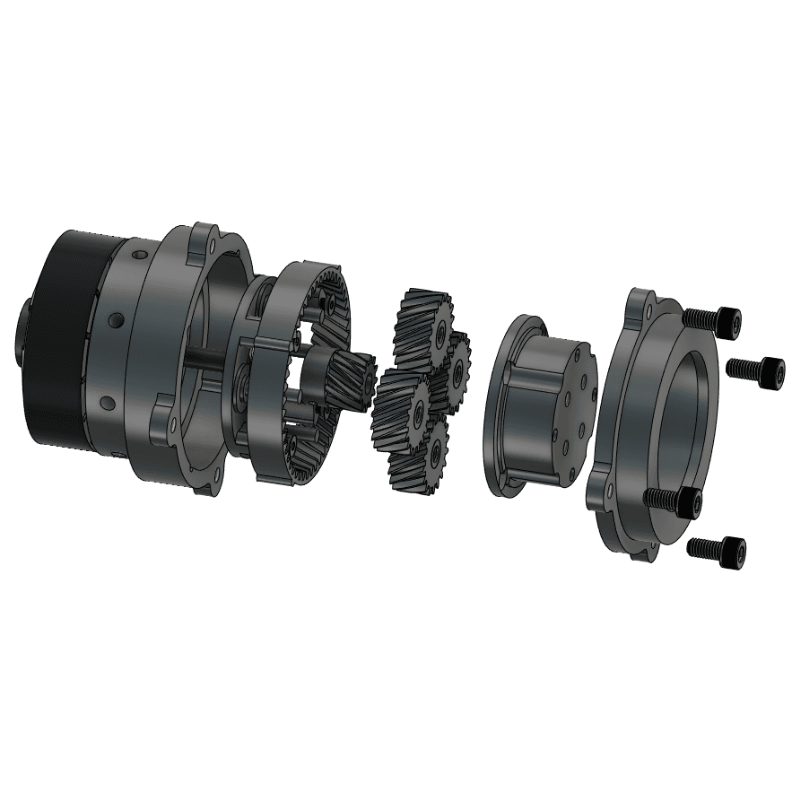 Exploded CAD view of the planetary gear concept